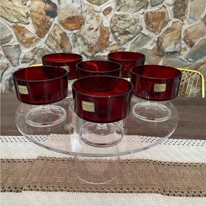 Vintage Luminarc Ruby Red Campagne Coupes/Sherbert Glasses
